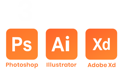 主に3ソフトを使用しています。Photoshop、Illustrator、Adobe Xd、制作のメインは「Photoshop」を使用